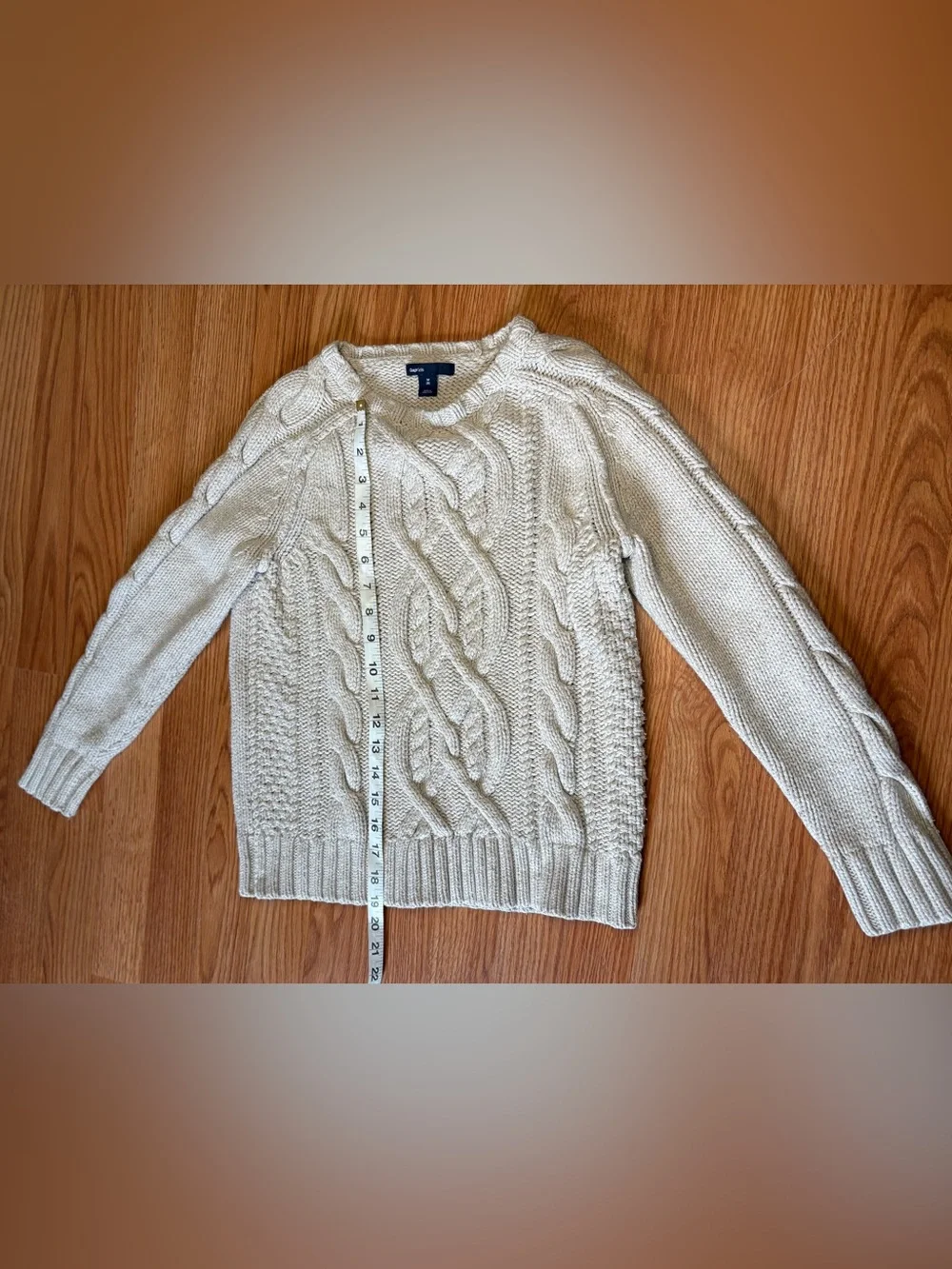 GAP Cream Cable Crewneck Sweater